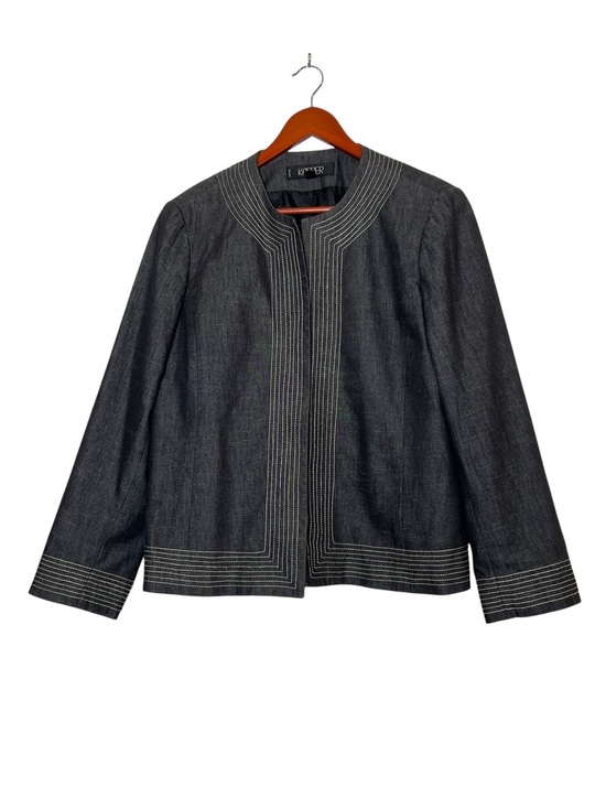 Kasper Jackets & Blazers - Kasper Women’s Size 16P US Open Front Blazer Jacket Dark Grey Career Workwear